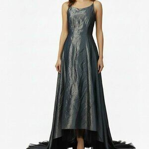 Y2K Niki Formal Dress Low Back High Neck Niki Livas Whimsigoth Metallic Vintage